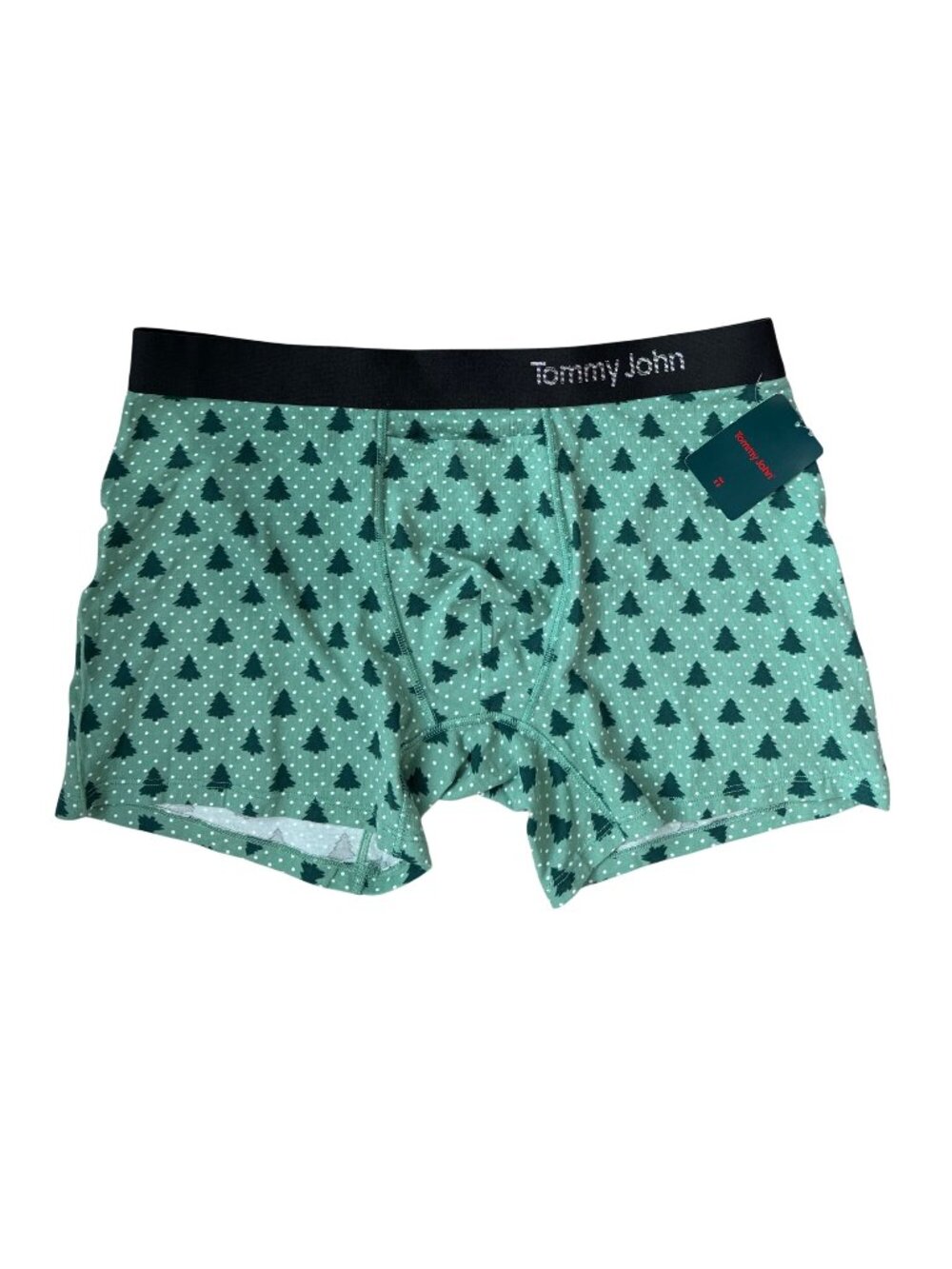 New Tommy John Size XL Cool Supima Cotton Holiday Pine 4" Boxer Briefs